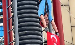 Gaziantepli itfaiyecilerden yüksek irtifa gösterisi