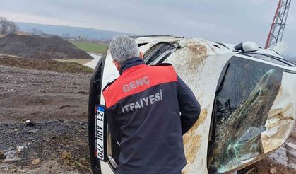 Bingöl’de kontrolden çıkan otomobil takla attı: 1 yaralı