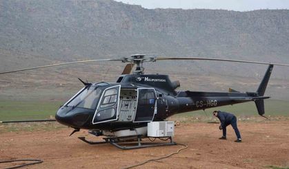 Kesintisiz enerji için helikopterle bakım onarım yapılıyor