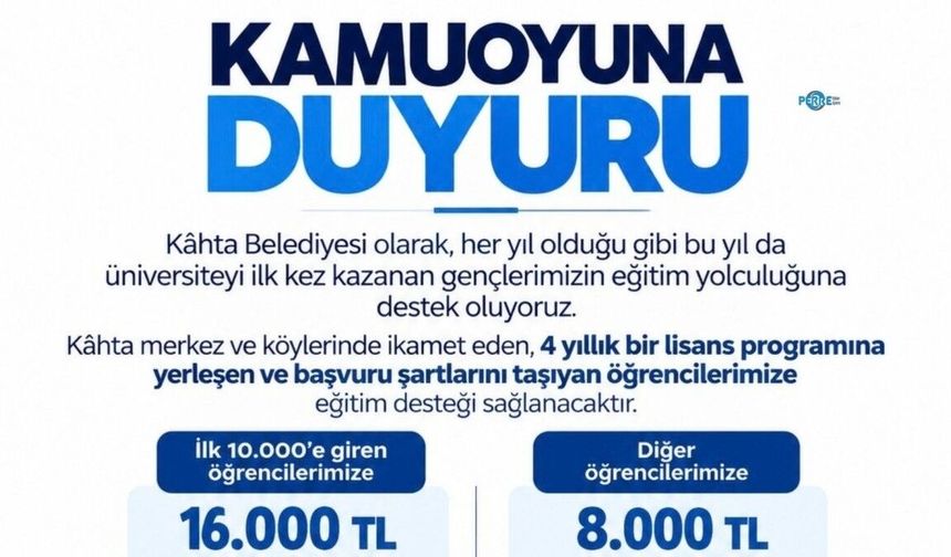 Kahta Belediyesi'nden üniversite öğrencilerine eğitim desteği: Merkez-köy ayrımı yok