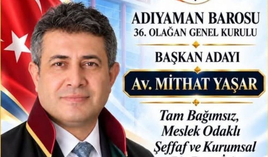 Adıyaman Barosu'nun yeni başkanı Mithat Yaşar: Başarımı üç kızıma ve merhum Nazım Pektaş'a ithaf ediyorum - Videolu Haber