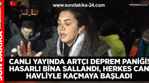 Canlı yayında artçı deprem paniği! Hasarlı bina sallandı, herkes can havliyle kaçmaya başladı