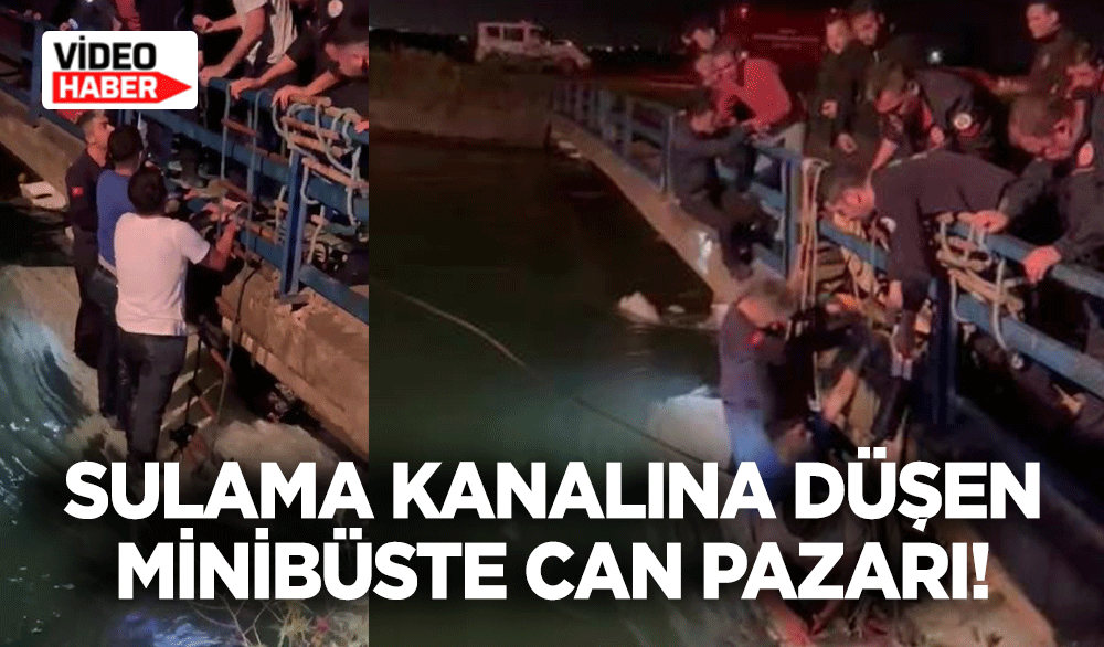 Sulama kanalına düşen minibüste can pazarı!