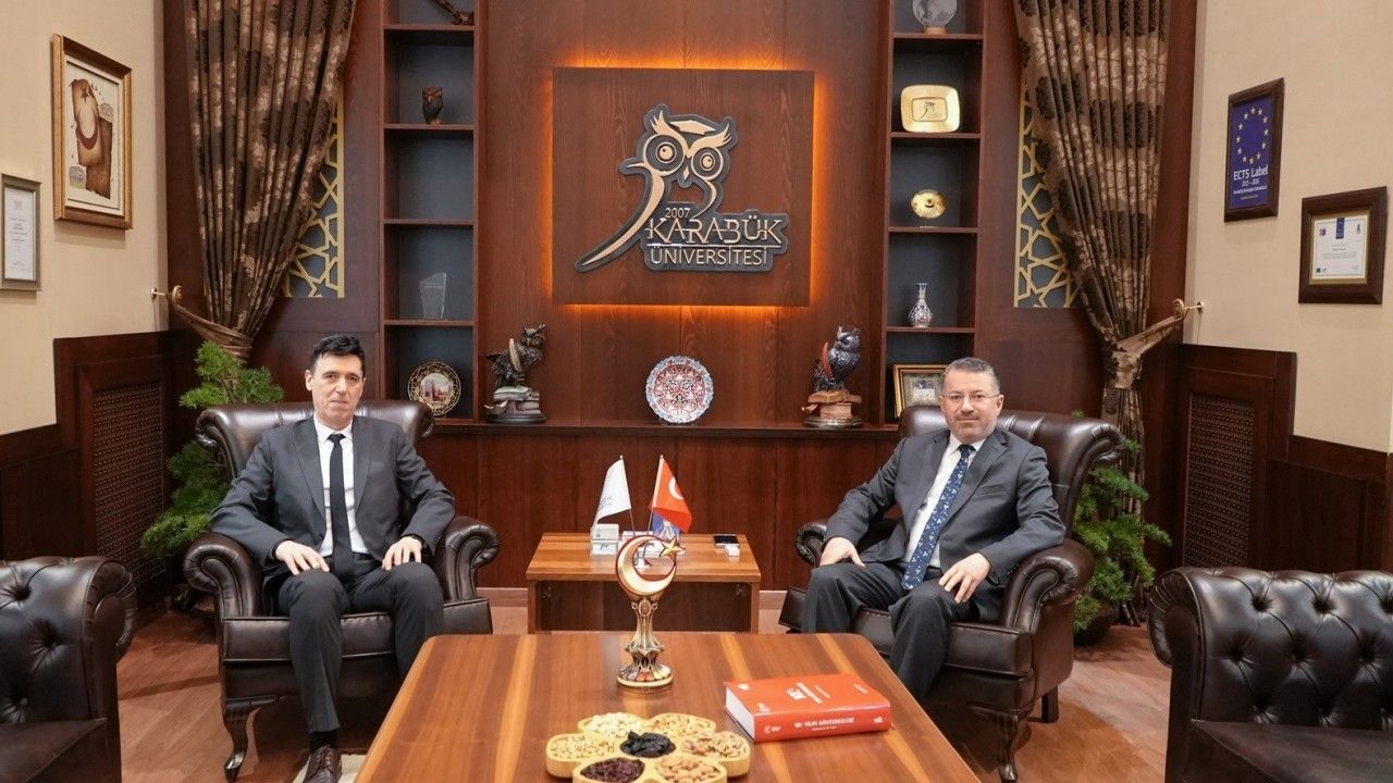 KBÜ Rektörü Kırışık TÜİK Bölge Müdürü Güder ile bir araya geldi